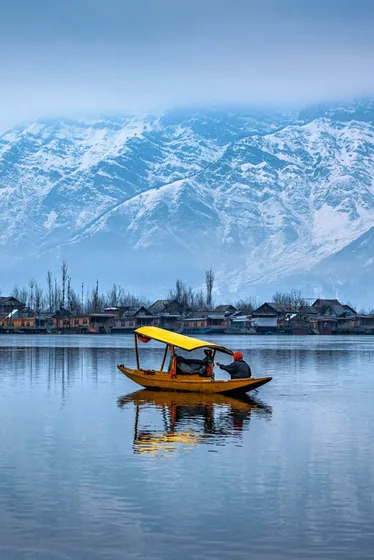 A shikara on Dal Lake